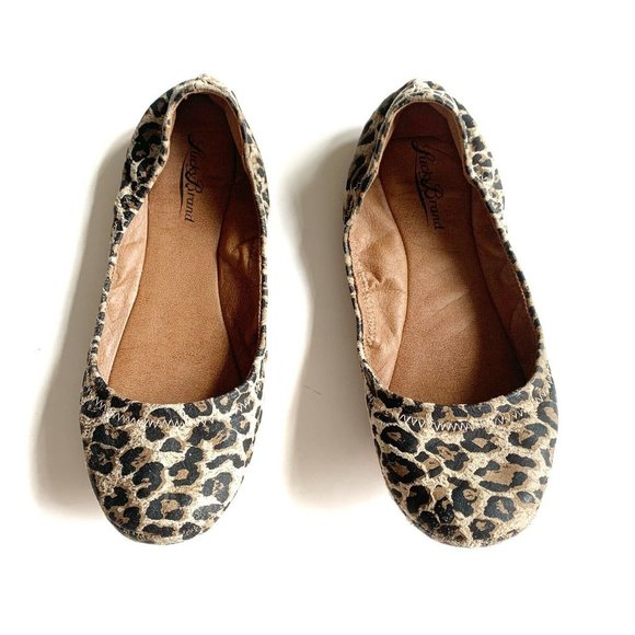 leopard leather flats